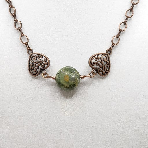 ★LECYTO★ Heartline Stone Beads NecklaceMint Heartline Stone Beads Necklace_[Sky Blue] - LECYTO