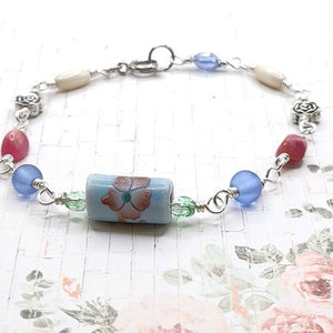 Pastel Floral Link Bracelet