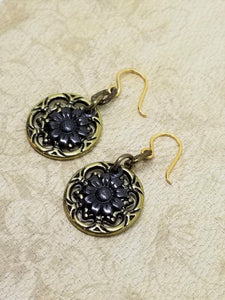 Sunflower Filigree Earrings