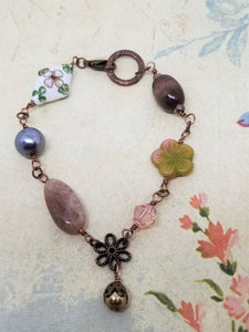 Cloisonné Flower Bracelet