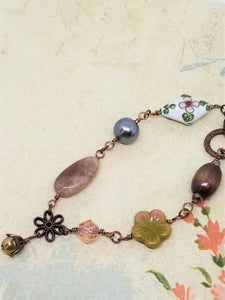 Cloisonné Flower Bracelet