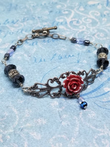 Antique Rose and Blue Sapphire Bracelet