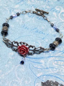 Antique Rose and Blue Sapphire Bracelet