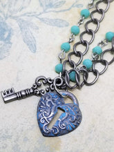 Turquoise Lock and Key Bracelet