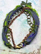 Dragon Fly Cloth and Chain Bracelet