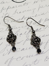 Romantic Black Rose Drop Earrings