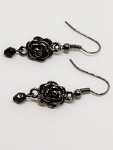 Romantic Black Rose Drop Earrings