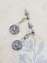 Silver Filigree Coin Earrings