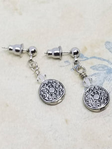 Silver Filigree Coin Earrings