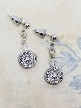 Silver Filigree Coin Earrings