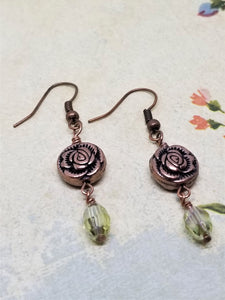 Roses and Crystal Earrings