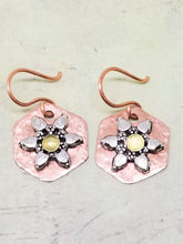 Copper and Silver Starburst Earrings