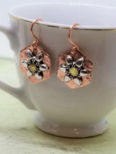 Copper and Silver Starburst Earrings