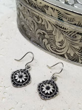 Silver Floral Drop Earrings