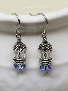 Silver and Blue Crystal Earrings