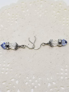 Silver and Blue Crystal Earrings