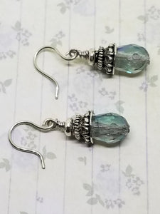 Silver Bells Teal Drop Earrings