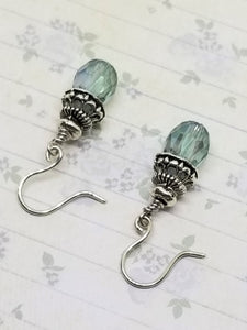 Silver Bells Teal Drop Earrings