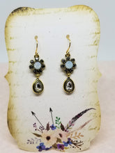 Black Daisy Opal Earrings