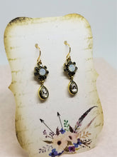 Black Daisy Opal Earrings