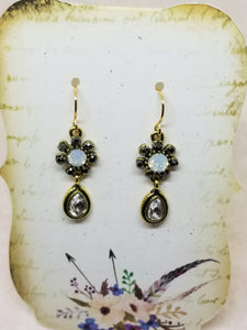 Black Daisy Opal Earrings