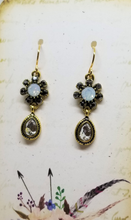 Black Daisy Opal Earrings