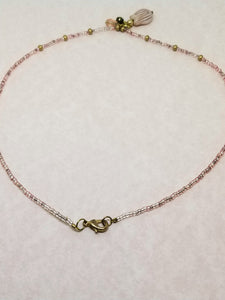 Pink Tulip Beaded Necklace