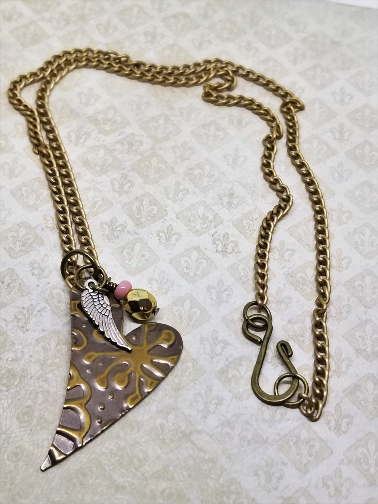 Bronze Heart Choker, Bronze Heart Earrings, Bronze Jewellery for Women,  Gift Set for Her, Bronze Choker, Bronze Jewelry 