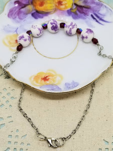 Floral Amethyst Silver Necklace