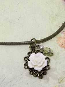 Ivory Rose Corded Necklace