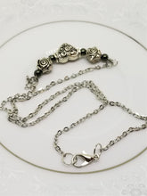 Silver Heart and Roses Necklace