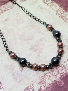 Cathedral Mauve and Gray Pearl Necklace